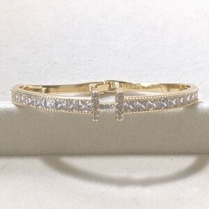 Gold Pave Bracelet with Intricate Design